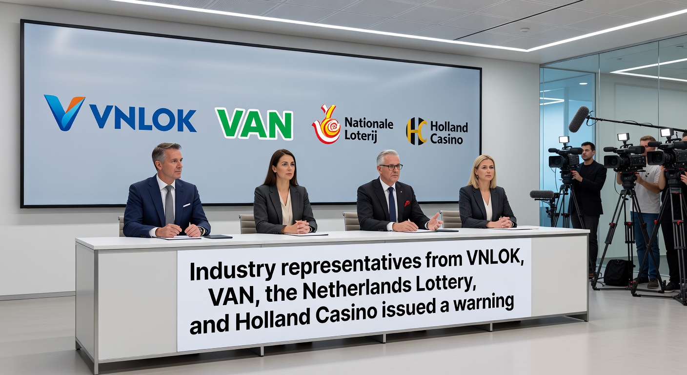 Casino-interieur met gesloten deuren en waarschuwingsbord, symboliserend de impact van belastingverhogingen op de Nederlandse goksector