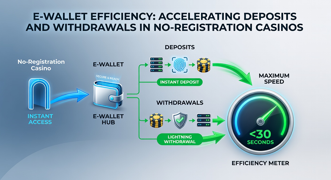 Visuele weergave van een e-wallet app op een telefoon die een snelle withdrawal bevestigt in een no-registration casino interface