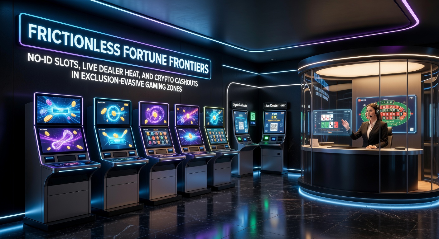 Schermafbeelding van een dynamische online slot met neonlichten en draaiende rollen, symboliserend snelle, anonieme gokactie