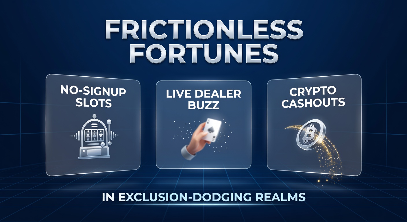 Schermafbeelding van een naadloze slotmachine-interface met crypto-symbolen en live dealer tafels op de achtergrond, illustrerend instant speelplezier zonder aanmelding