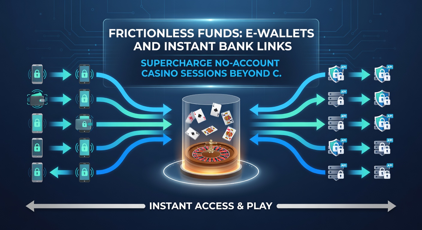 Visualisatie van instant banktransfers met pijlen die geldstromen tonen tussen banken, wallets en casino-interfaces