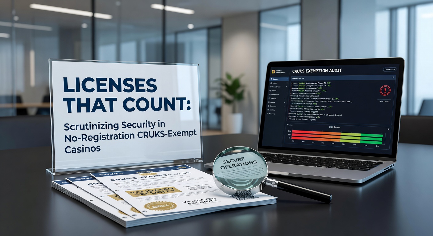 Overzicht van licentie-iconen en beveiligingssymbolen bij een online casino-interface, met focus op Curacao en andere internationale vergunningen