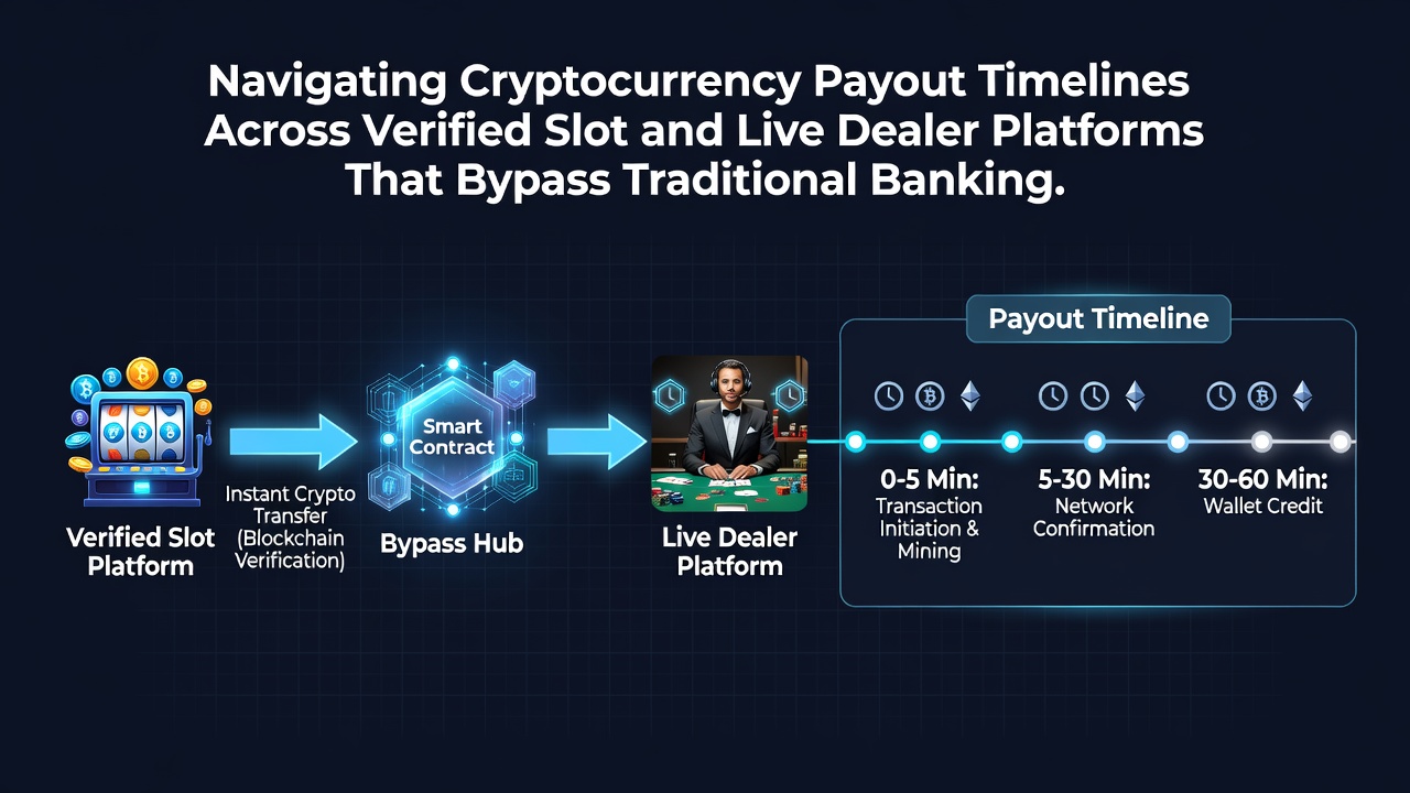 Grafiek die payout tijden toont voor verschillende cryptovaluta op slot en live casino sites